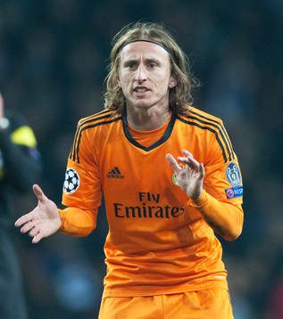 Real Madrids Luka Modric  i matchen i Champions League