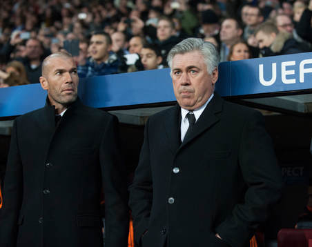 Real Madrids coach Carlo Ancelotti och sportchef Zinedine