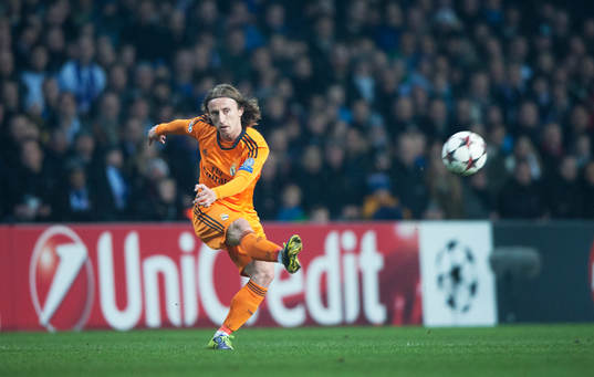 Real Madrids Luka Modric i matchen i Champions League
