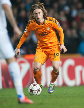 Real Madrids Luka Modric i matchen i Champions League