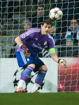 Real Madrids målvakt Iker Casillas  i matchen i Champions