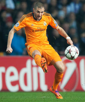 Real Madrids Karim Benxema  i matchen i Champions League