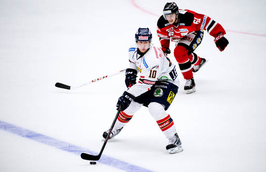 Djurgårdens Joakim Eriksson och Malmö Redhawks Nicklas