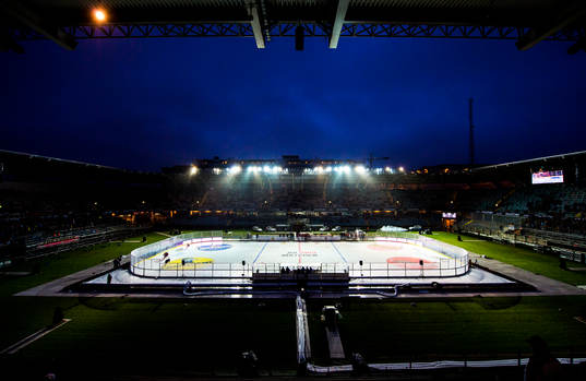 Gamla Ullevi innan ishockeymatchen i SHL mellan Frölunda