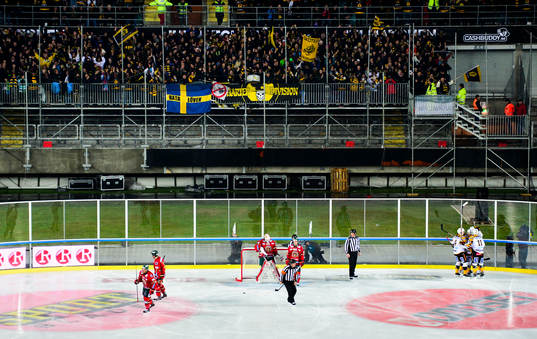 Skellefteås Niclas Burström gör 1-0 och jublar med sina