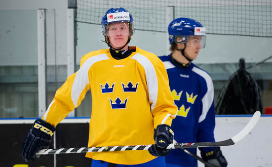 Gustav Olofsson när Sveriges JVM-lag tränar