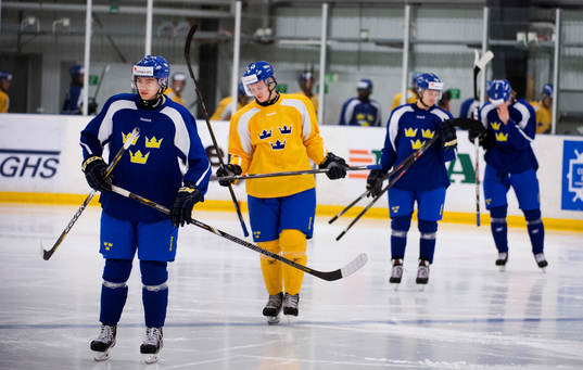Sveriges Christian Djoos och resten av JVM-laget går in