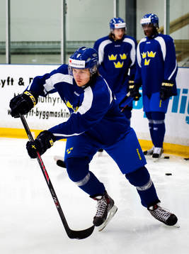 Lucas Wallmark när Sveriges JVM-lag tränar