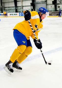 Gustav Olofsson när Sveriges JVM-lag tränar