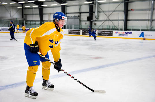 Gustav Olofsson när Sveriges JVM-lag tränar