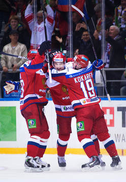 Rysslands Yegor Averin, Nikolai Prokhorkin och Denis