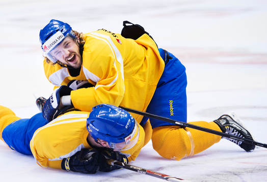 Bläddra bland fler bilder av Ishockey, Channel One Cup, träning Sverige