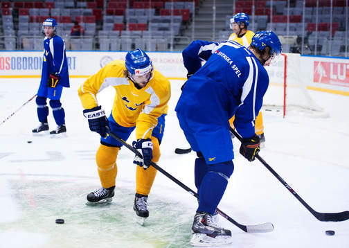 Niklas Persson och Andreas Thuresson på Sveriges träning