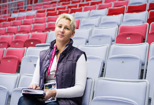 Natalya Cherepanova på Sveriges träning