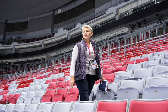 Natalya Cherepanova på Sveriges träning
