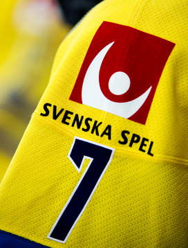 En närbild på Svenska Spels logga