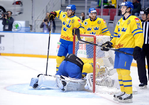 Sveriges målvakt Henrik Karlsso, Tom Wandell, Jimmie