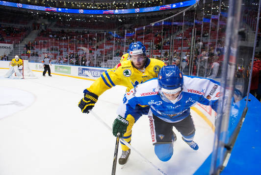 Sveriges Niclas Andersén och Finlands Teemu Hartikainen