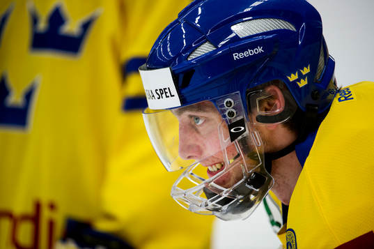 Sveriges Robin Norell innan träningsmatchen