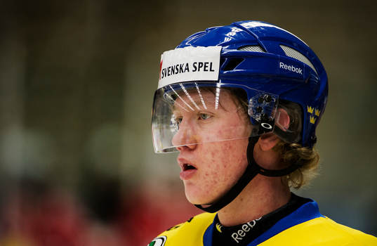 Sveriges Gustav Olofsson innan träningsmatchen