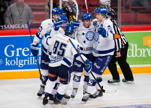 Leksands Kevin Kapstad jublar