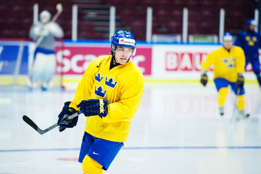 Filip Sandberg på Sveriges träning