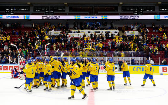 De Svenska spelarna tackar fansen