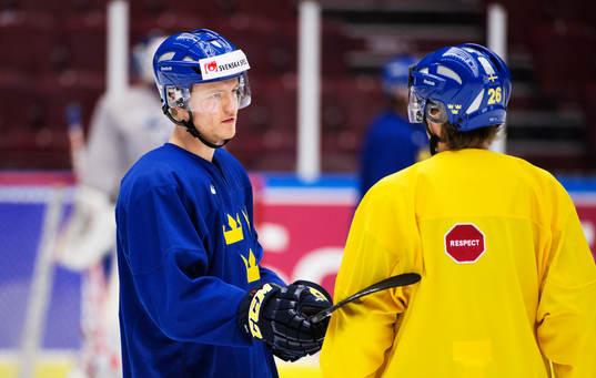 Nick Sörensen och Erik Karlsson på Sveriges träning