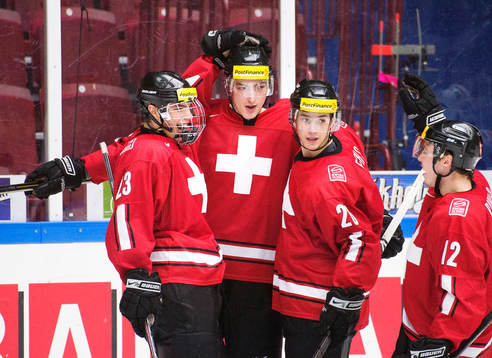Schweiz Kevin Fiala, Fabrice Herzog, Jason Fuchs och