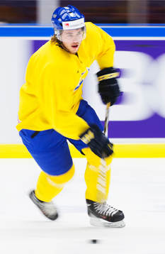 Elias Lindholm på Sveriges träning