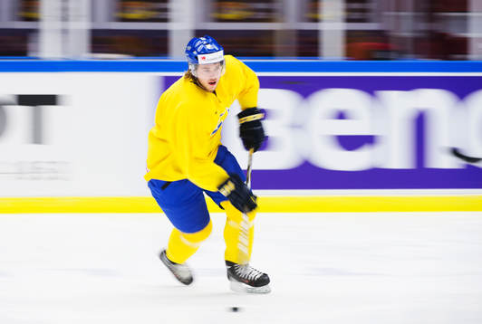 Elias Lindholm på Sveriges träning