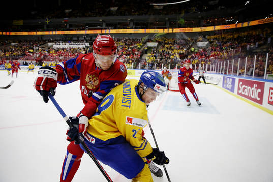 Sveriges Oskar Sundqvist och Rysslands Mikhail Grigorenko