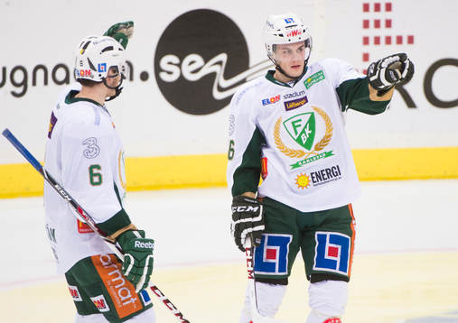 Färjestads Pontus Åberg jublar