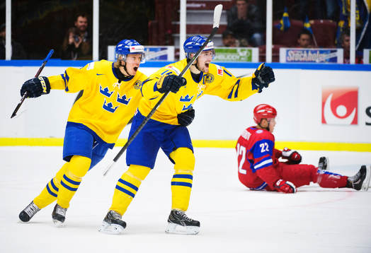 Bläddra bland fler bilder av Ishockey, JVM, semifinal, Sverige - Ryssland