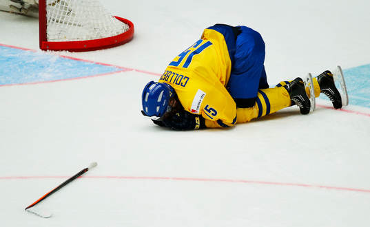 Sveriges Sebastian Collberg fick en hård smäll
