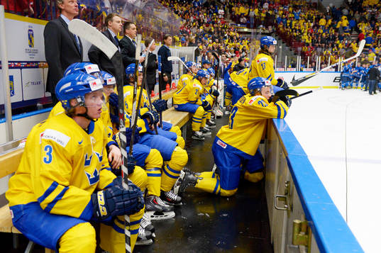 Spelare och ledare i Sveriges bås deppar