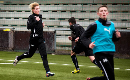 Malmö FFs Simon Kroon när Malmö FF tränar sin första