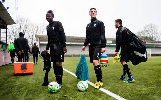 Pa Konate, Alexander Blomqvist, Erdal Rakip när Malmö FF