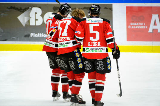 Malmö Redhawks Calle Andersson leds av planen