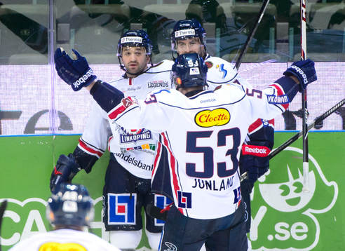 Linköpings Eric Himelfarb jublar