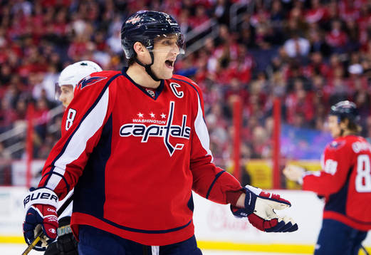 Washingtons Alexander Ovechkin reagerar