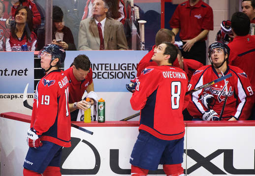Washingtons Nicklas Bäckström, Alexander Ovechkin och