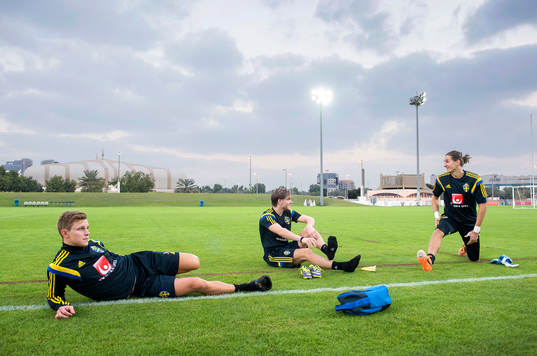Emil Krafth, Christoffer Nyman och målvakten David Mitov