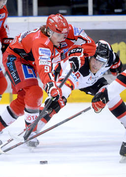 Almtunas Emil Ripstrand och Malmö Redhawks David Liffiton