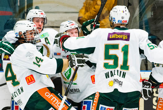 Färjestads spelare jublar