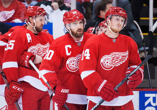 Detroits Niklas Kronwall, Henrik Zetterberg och Gustav