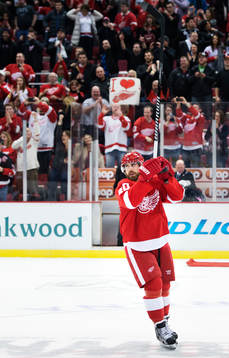 Detroits Henrik Zetterberg jublar