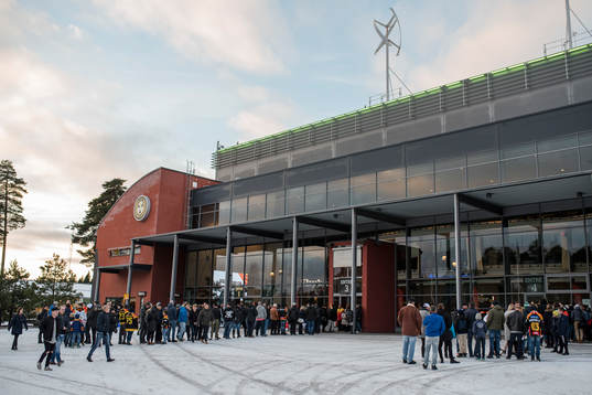 Exteriör på Gavlerinken Arena före ishockeymatchen i SHL