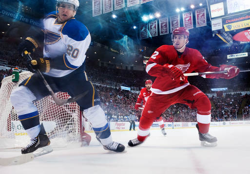 Detroits Henrik Zetterberg (mitten)