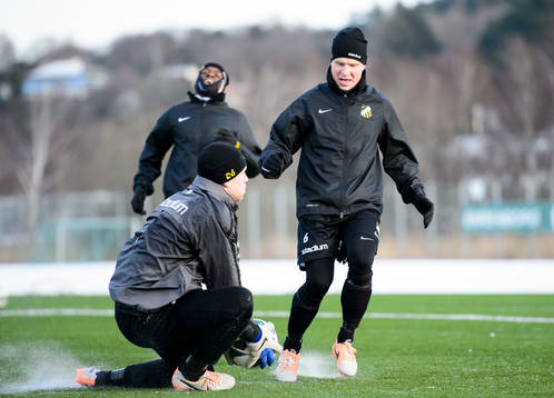 David Frölund och målvakten Peter Abrahamsson